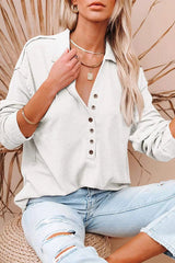 Casual Solid Color Long-sleeved Top Shirt