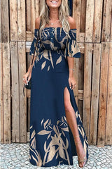 Symbolize Hope Off Shoulder Smoking High Slit Dress