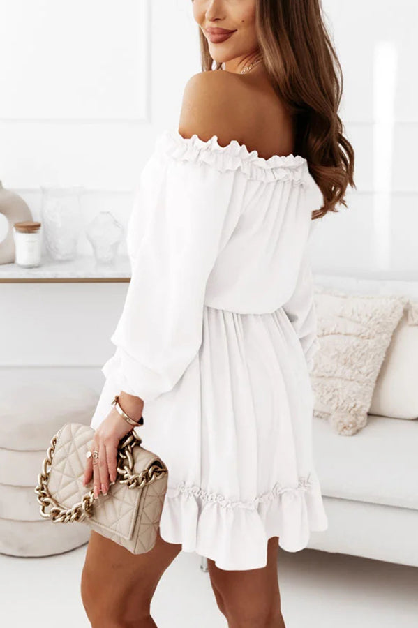 Ray of Sun Off Shoulder Long Sleeve Mini Dress