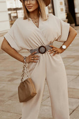 Daytime Diva Belted Wrap Relaxed Jumpsuit