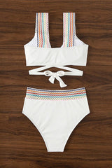 Lauryn Ribbed Panel Tie Back Bikini Set