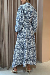 Transform Your Wardrobe Jungle Print Belt Pocketed Shirt Maxi Dress