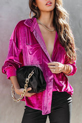 Buase Surprising Pocket Button Velvet Shirt