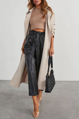 Work It Belt Pocket High Waist Leather Pants
