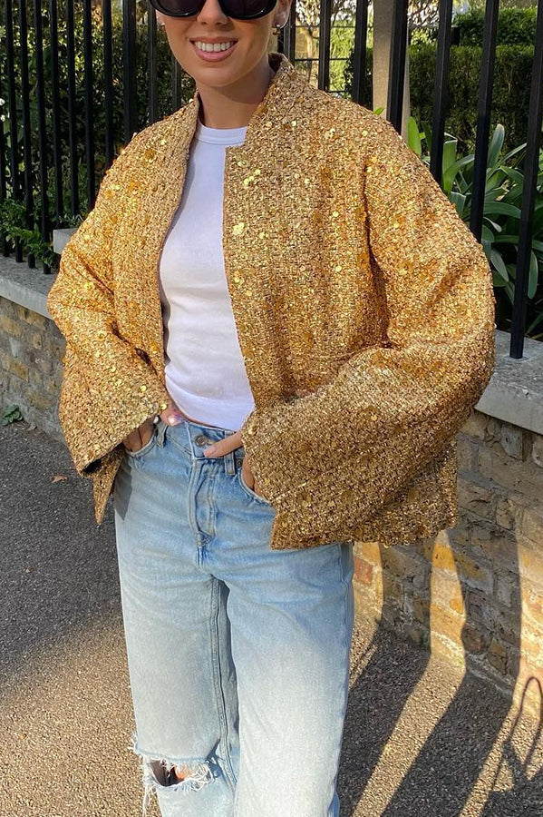 Golden Times Sequin Pocket Relaxed Jacket