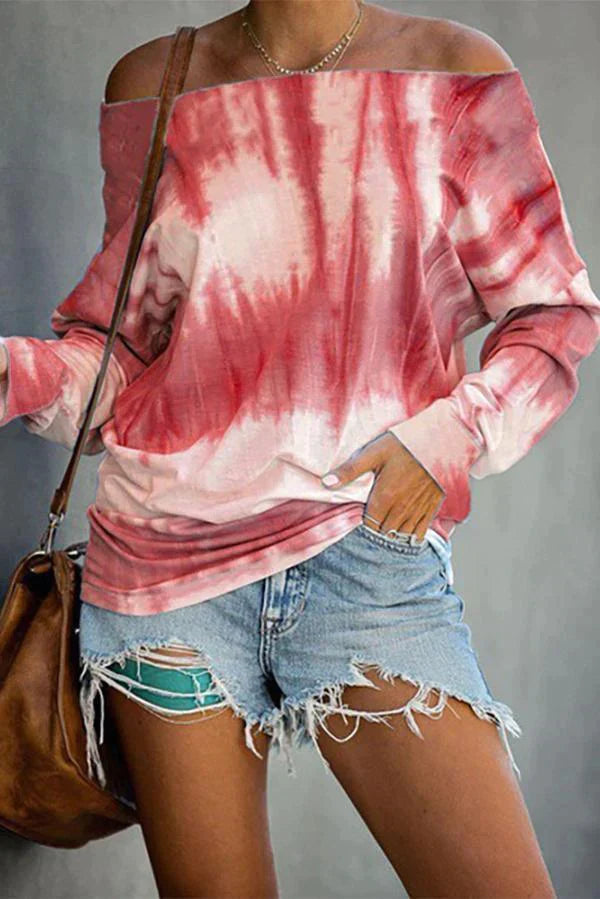 Tie-dye Gradient Long-sleeved Sweat-shirt