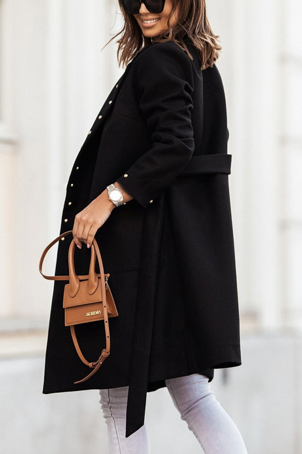 Rocky Mountain Studded Pocket Belted Midi Coat