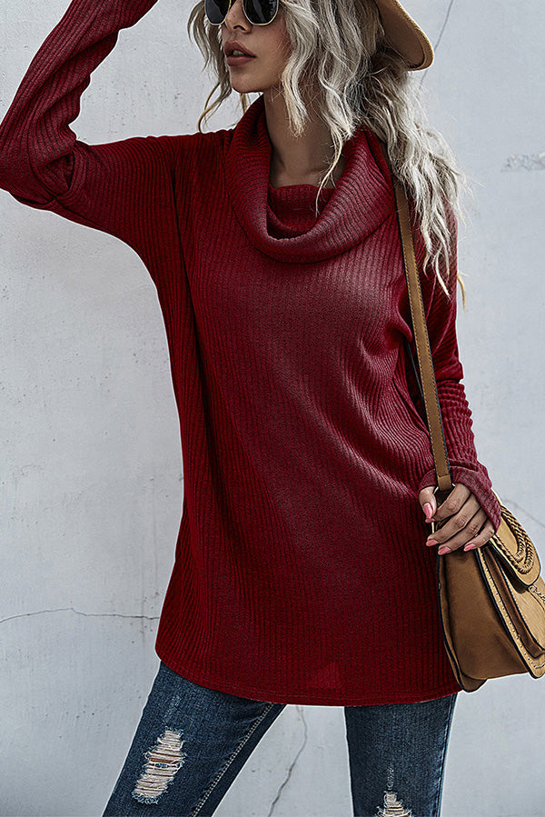 Pile Collar Long-sleeved Knit Bottoming Shirt