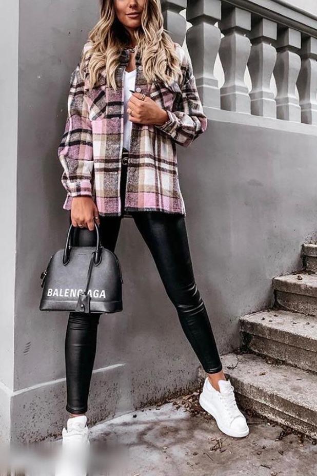 Women's Plaid Jacket Coat