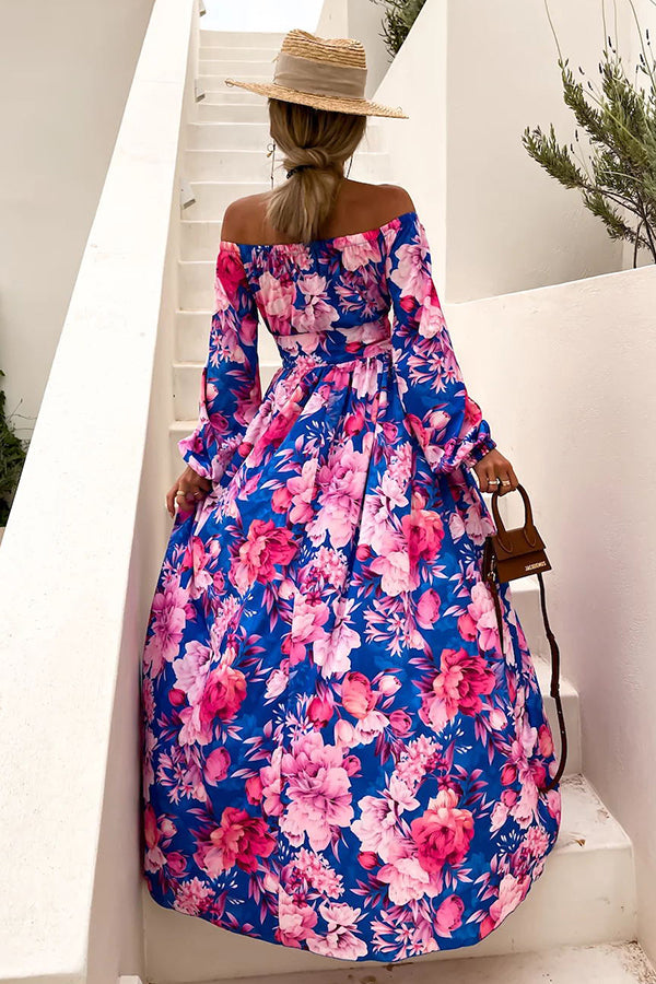 Our Love Connection Tropical Off Shoulder Maxi Dress