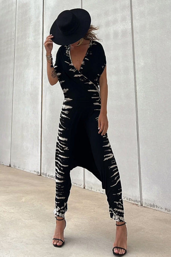 Call Me Confident Tie-dye Print Halter Stretch Jumpsuit