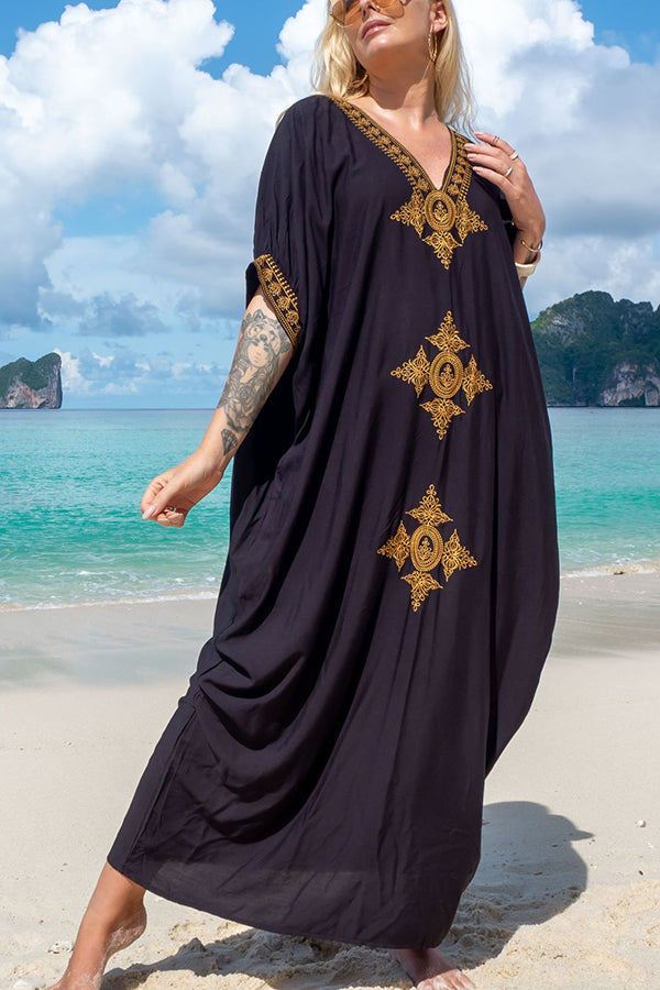 Patio Days Embroidery Vacation Cover-up