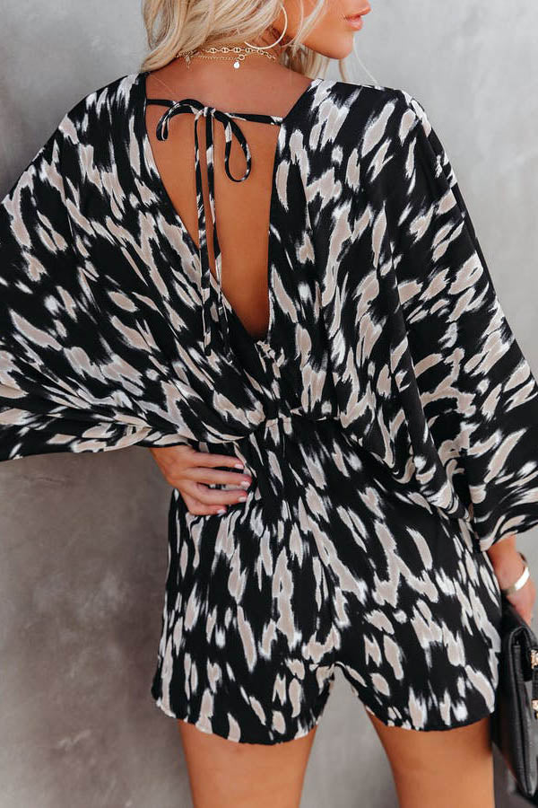 On The Lookout Linden Printed Kimono Romper