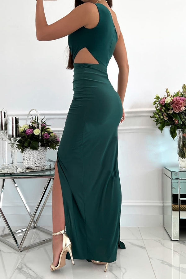 Romantically Inclined One Shoulder Maxi Dress