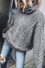 Eiffel Tower Cable Knit Relaxed Sweater