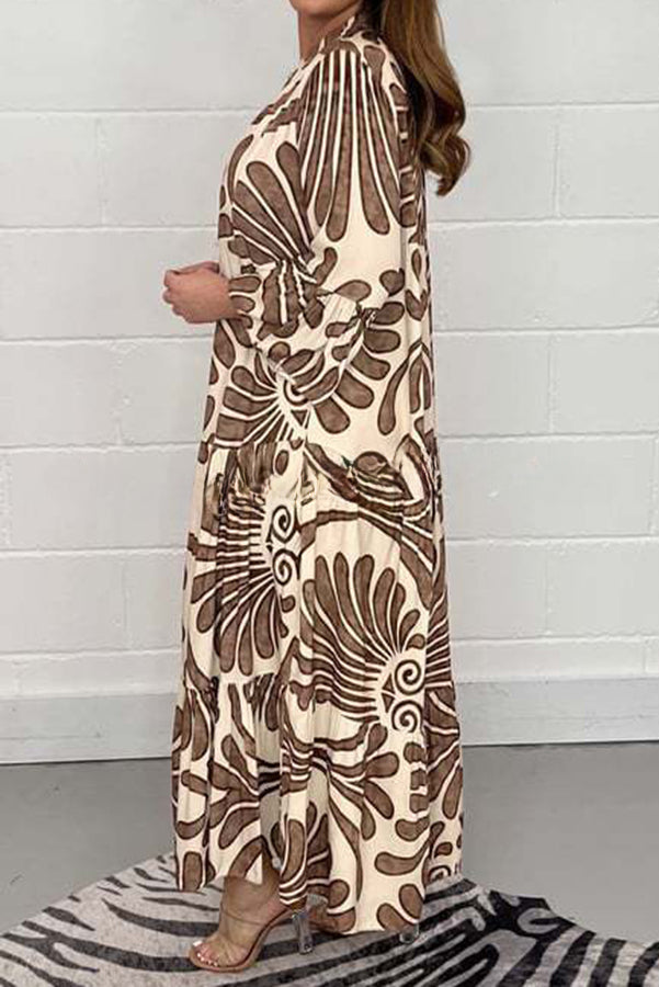 Budding Beauty Printed Swing Loose Maxi Dress