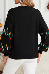 Christmas Print Crew Neck Long Sleeve Sweater