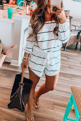 Off The Shoulder Striped Loose One-piece Romper