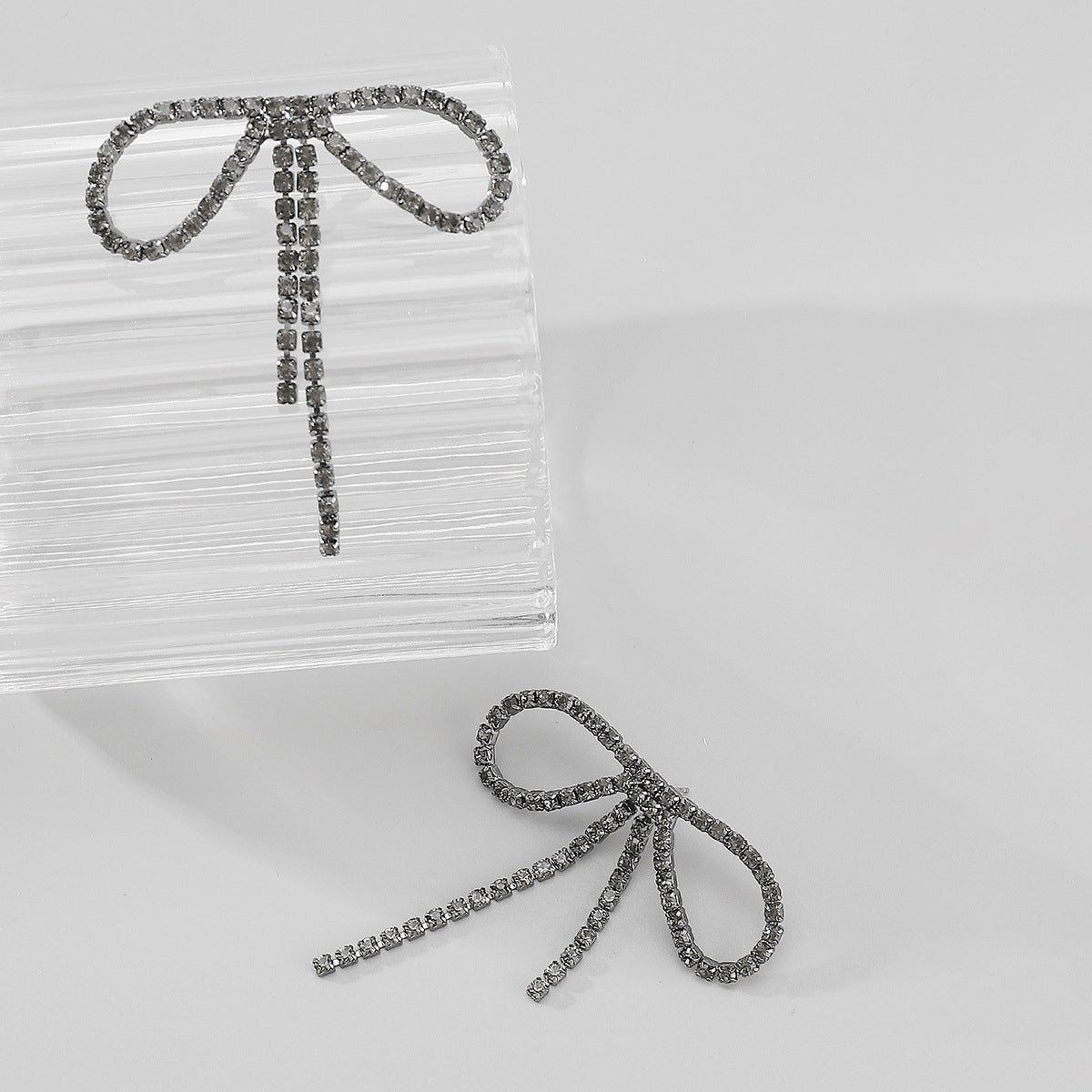 Rhinestone Bow Earrings