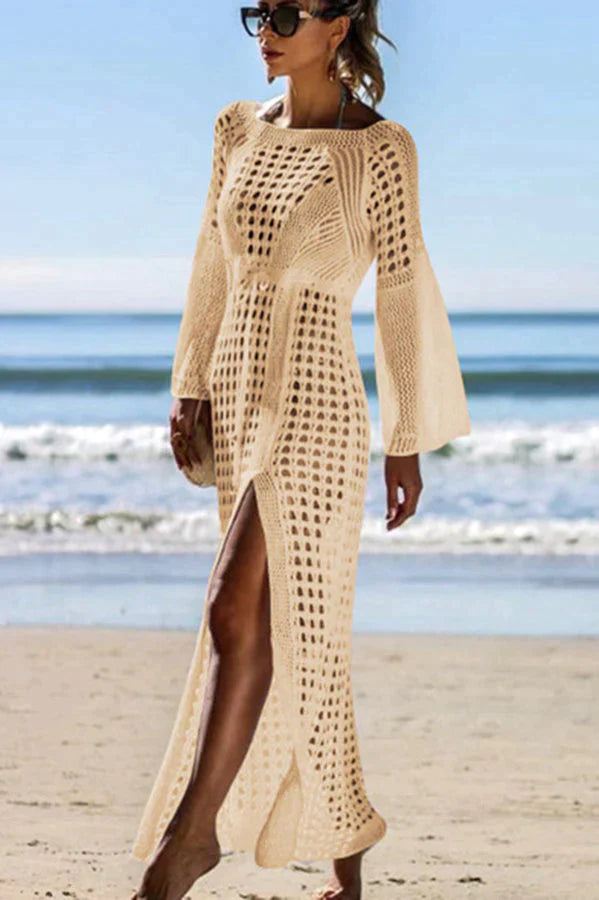 Beachside Retreat Crochet Cover-Up Dress