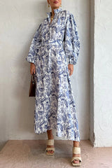 Transform Your Wardrobe Jungle Print Belt Pocketed Shirt Maxi Dress