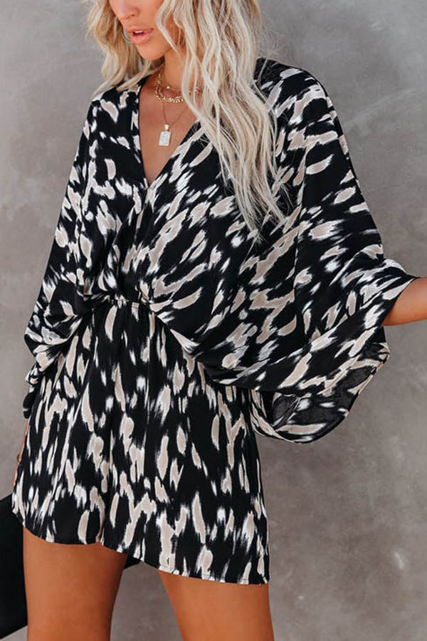 On The Lookout Linden Printed Kimono Romper