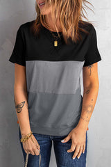 Color-block Loose All-match Short-sleeved T-shirt