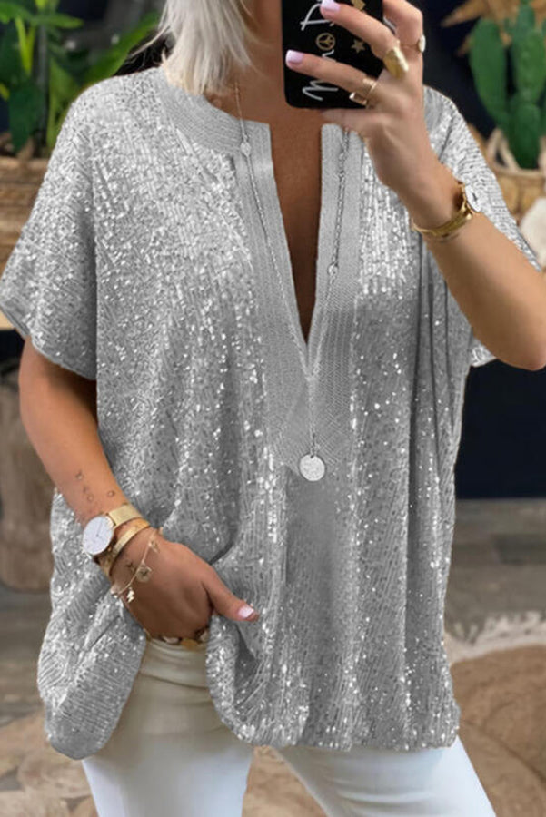 Sparkling Evening Sequin Loose Fit Top