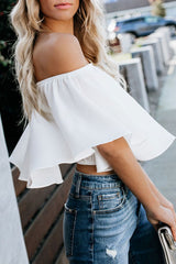 Sexy Off-shoulder Ruffle Top