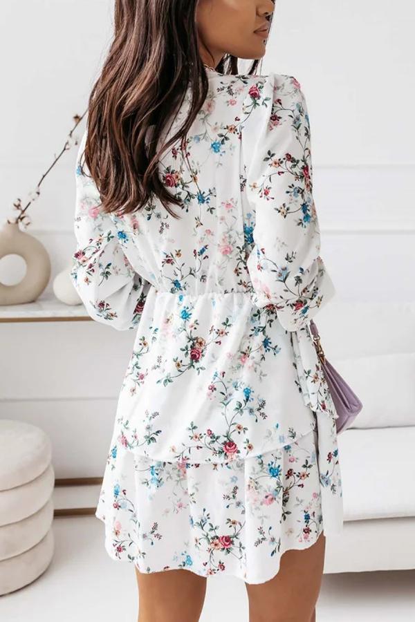 Cherished Time Floral Tiered Mini Dress