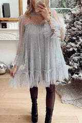 Twinkle Twinkle Little Star Tulle Babydoll Mini Dress