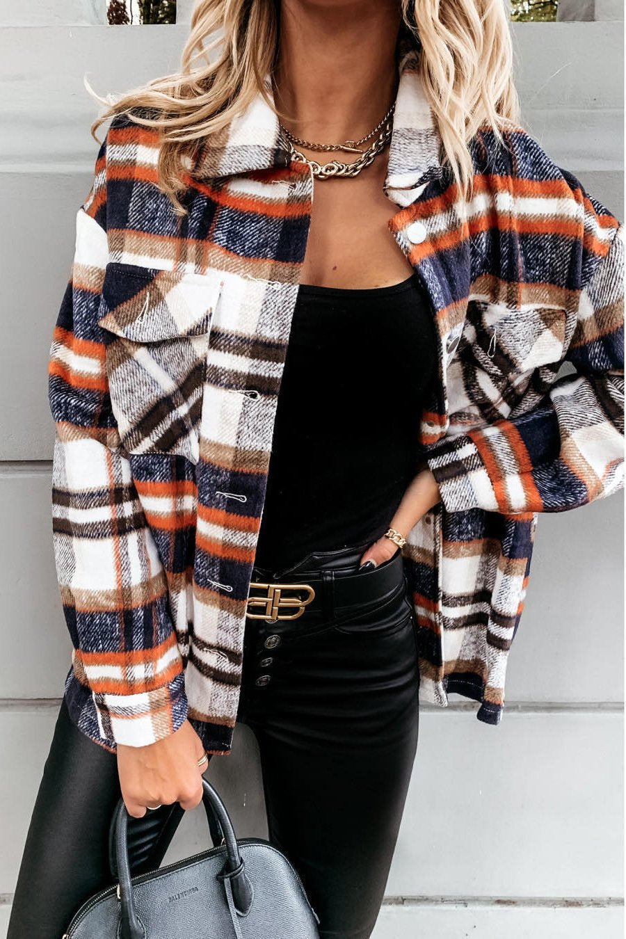 Women's Plaid Jacket Coat