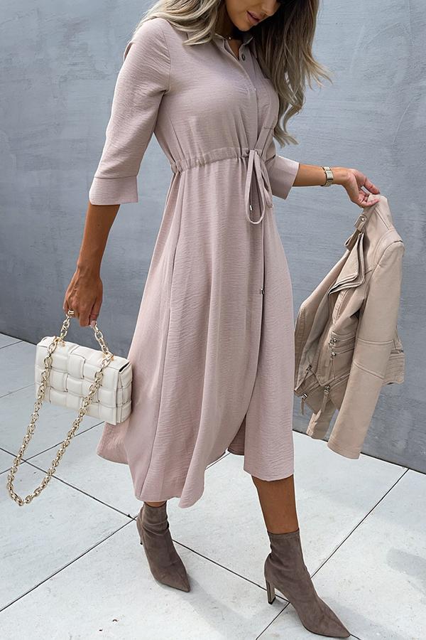 Chance At Happiness Button Up Midi Dress