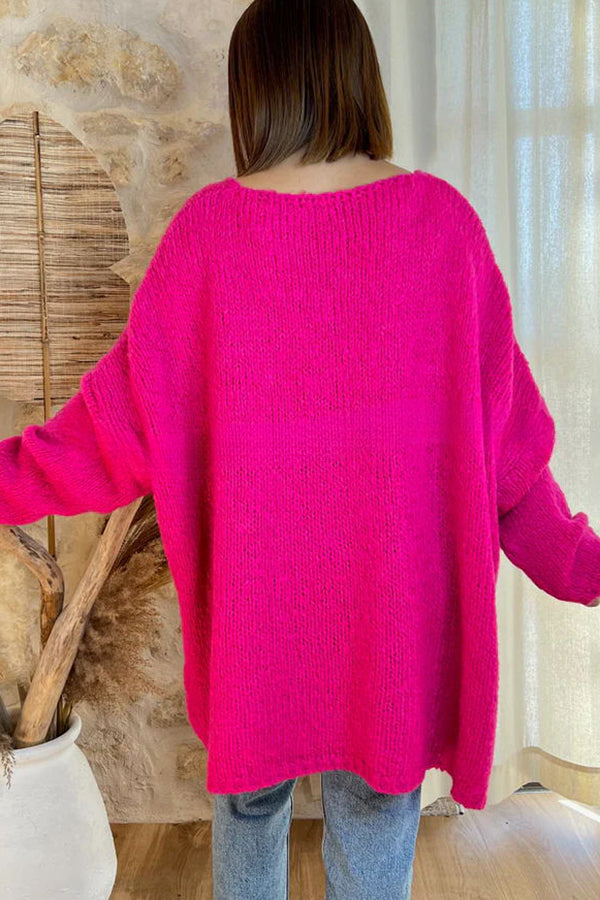 Love Never End Knit Peace Pattern A-line Loose Sweater