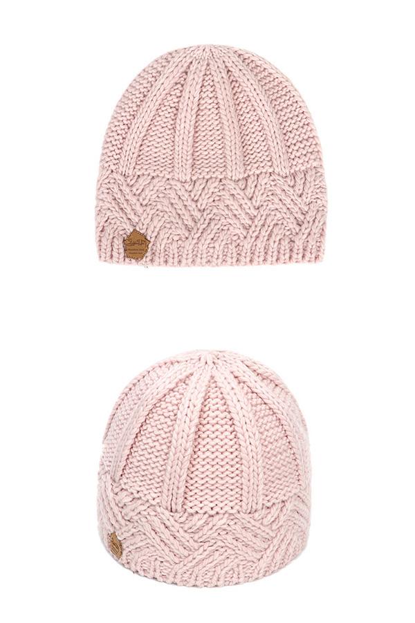 Retro style rhombus lattice thick needle wool knitted hat