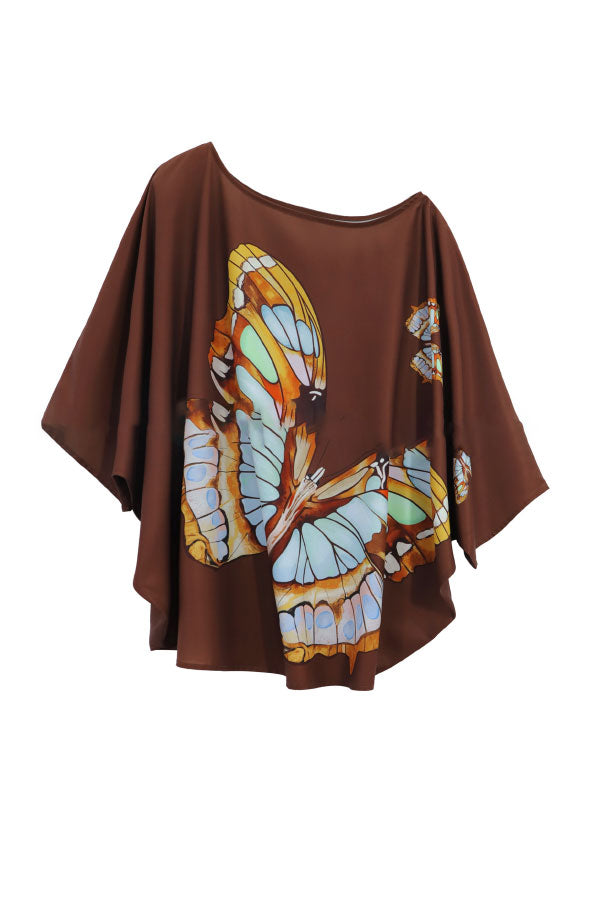 Resort Inspired Butterfly Print Off-Shoulder Top