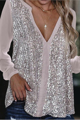 Beautiful Surprise Sequin Contrast Loose Blouse