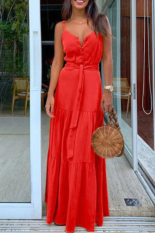 Breathtaking Views Tie Maxi Dress