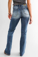 Sara High Rise Distressed Bell Bottom Denim