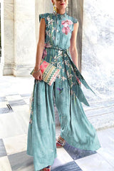 Perfect Style Fashion Art Print Wide Leg Jumpsuit