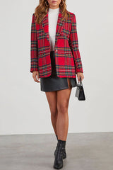 Eve Pocket Checked Long Sleeved Blazer