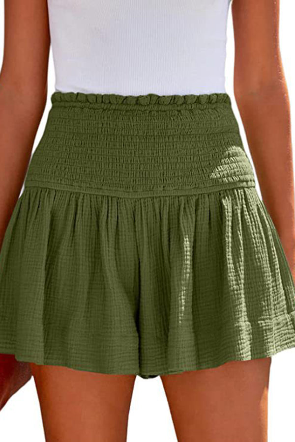 Too Hot Linen Blend Smocked Waist Shorts