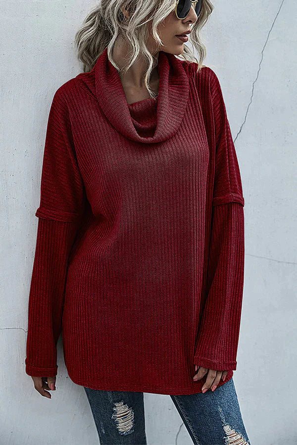 Pile Collar Long-sleeved Knit Bottoming Shirt