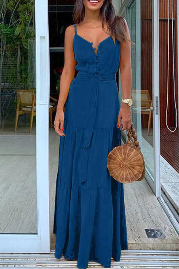 Breathtaking Views Tie Maxi Dress