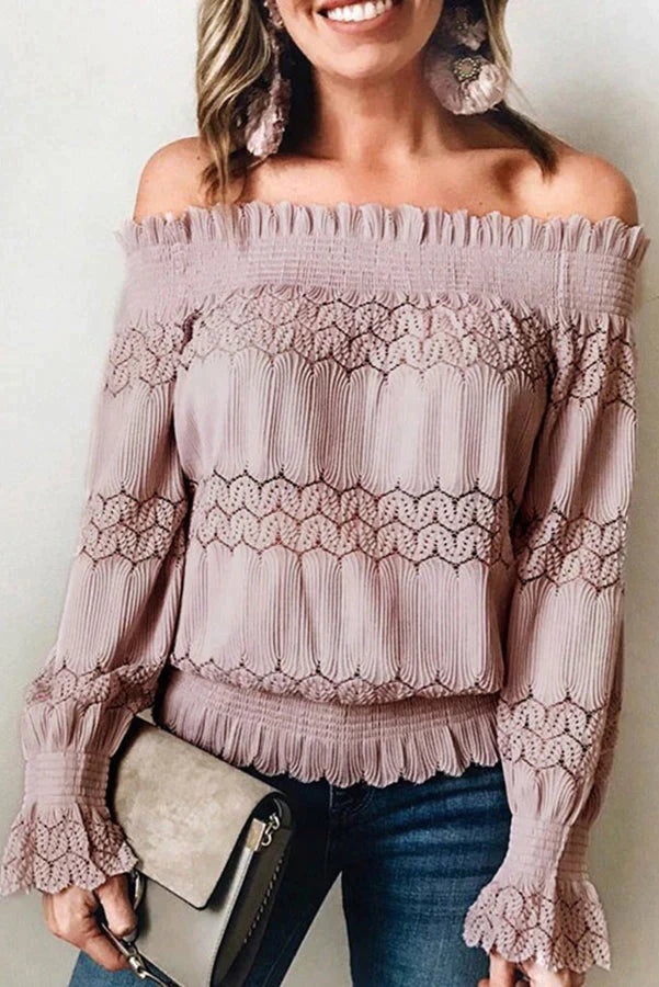 Lifetime of Style Crochet Lace Off Shoulder Blouse