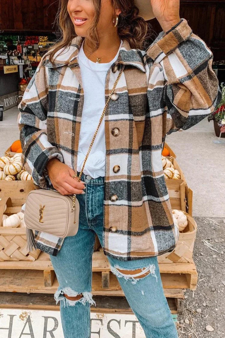 Women's Plaid Jacket Coat