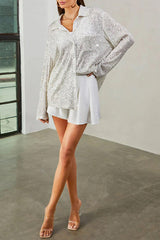 Attention Seeker Sequin Button Top