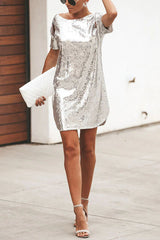 Just Fabulous Sequin Cut Out Shift Dress