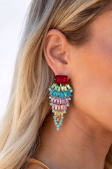 Exaggerated Diamond Cutout Drop Earrings