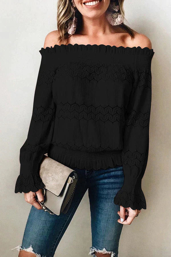 Lifetime of Style Crochet Lace Off Shoulder Blouse